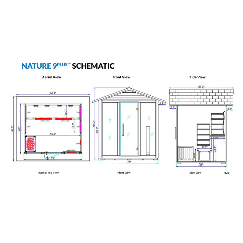 Medical Nature 9 Plus™ Outdoor Hybrid Sauna